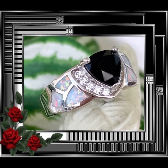 🌺🌴🌺 BLACK ONYX OPAL RING 🌺🌴🌺 - Picture 6 of 7